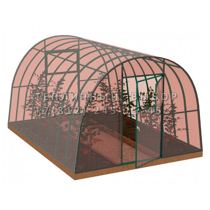 Теплица из поликарбоната-фито Усиленная Арочная 2,5х4 h=2 м профиль 30х30 мм Зеленый