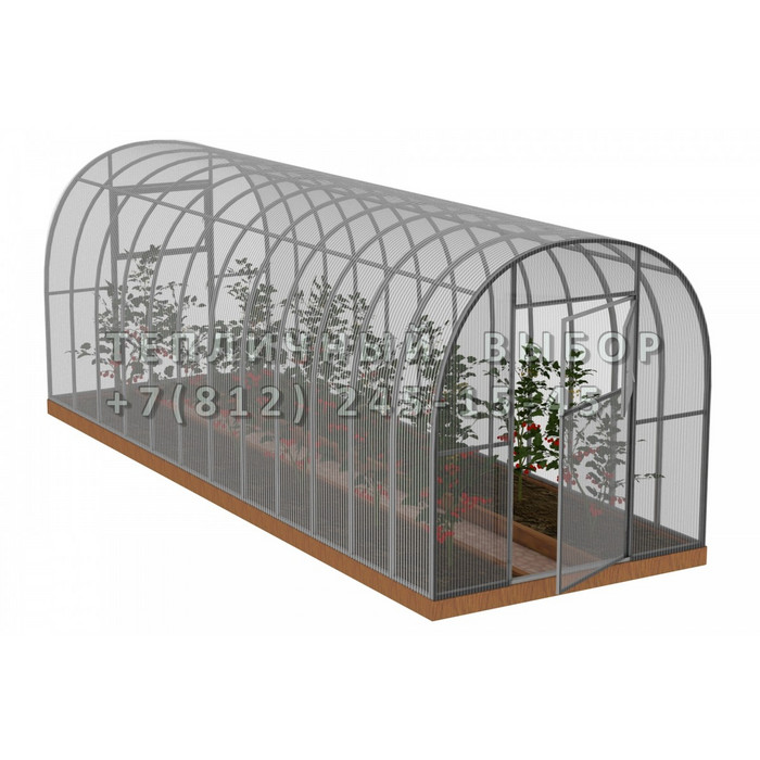 Теплица из поликарбоната Усиленная Арочная 2,1х10 h=2 м профиль 25х25 мм